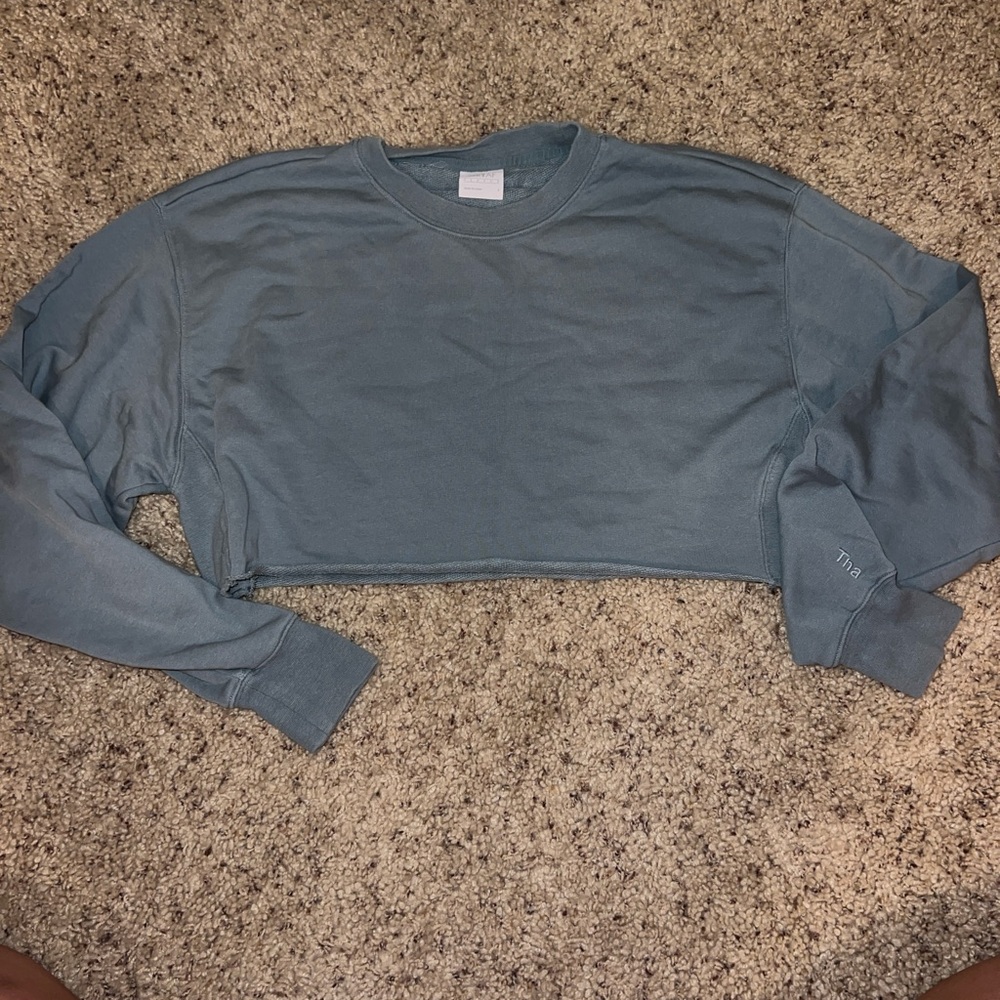 Aritzia small cropped sweatshirt teal blue